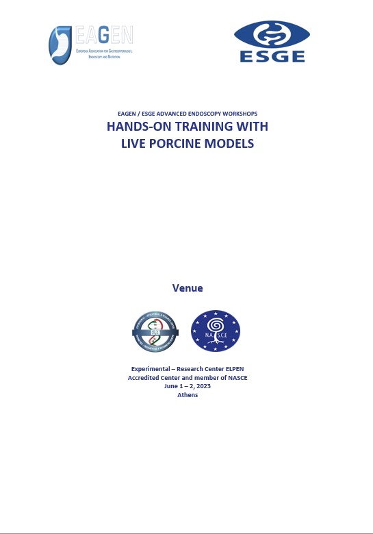 ESD and Third Space Endoscopy workshop: Hands-on training with live porcine models